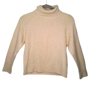 Zara Cream Cropped Turtleneck Fuzzy Sweater Size 140 10
